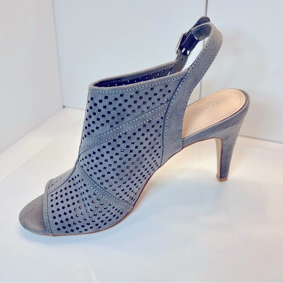 Kelly & Katie Gray Perforated Heels with Peep-Toe - Picture 2 of 8